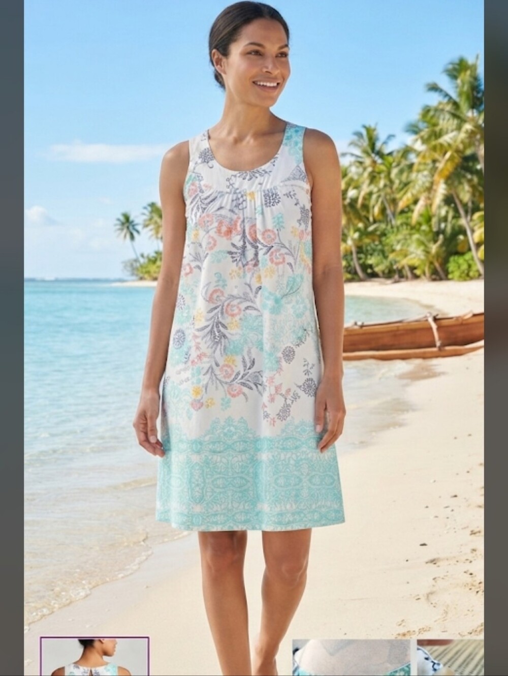 J. Jill Women's Sleeveless Floral Shift Dress Size S Cotton Multicolor Casual